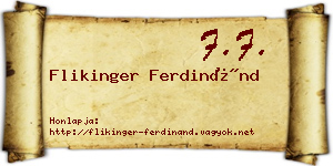 Flikinger Ferdinánd névjegykártya